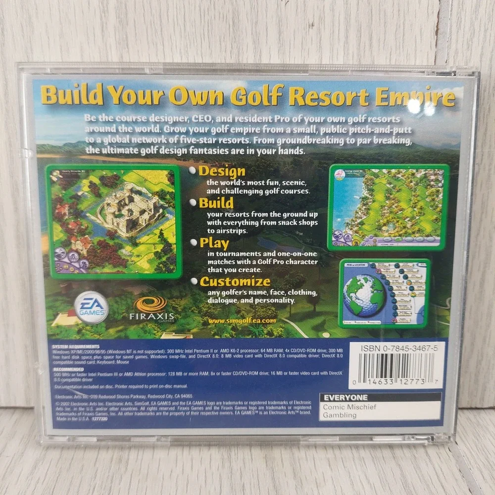 Electronic Arts Sid Meier's SimGolf PC Computer Game Windows 2002 CD Simulation